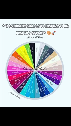 *“30 vibrant shades to inspire your design & style. 🎨🚀#colorwheel ##shades #design #style #trend #yt