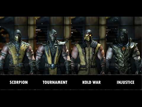 Mortal Kombat X ALL Skins Outfits Costumes select animations MKX MKXL HD 1080p 60 fps
