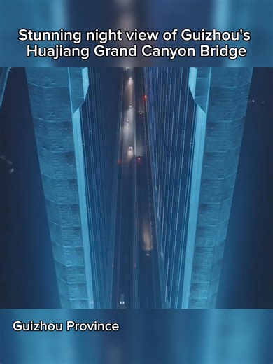 1.6K views · 435 reactions | Take in this magnificent night view of the Huajiang Grand Canyon #Bridge in #Guizhou Province. Stretching 2,890 meters in total with a main span of 1,420 meters, the bridge soars 625 meters above the river, making it the world's largest steel truss suspension bridge spanning a mountainous canyon. It was completed on September 27 and opened to traffic the following day. #ChinaInfrastructure | Xi's Moments | Facebook