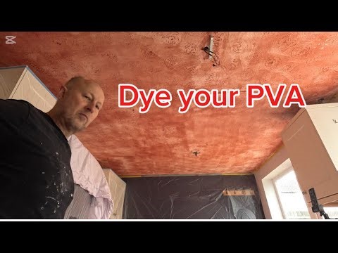 Red PVA and skimming over artex#plastering #diy #plastering #plasterer #handyman #renovation