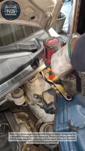 Engine Mount Bolt Removal Using Torque Bar | Efficient Engine Bay Repair#mechanic #shorts
