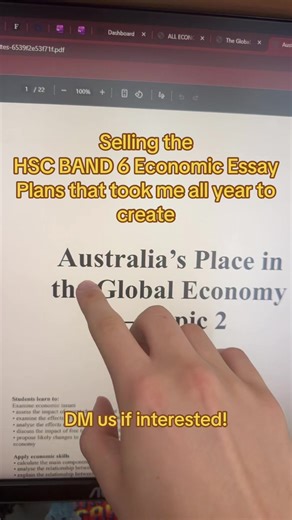 BAND 6 Economic Essay Plans Notes! DM us if interested in our resources! #hsc #band6 #study #fyp #notes