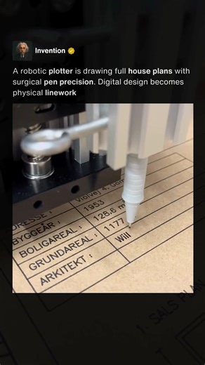 Robot Plotter Draws House Plans By Hand 🖊️ #shorts