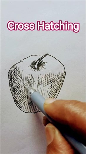 ✨Apple Art 🍎✒️ | Cross-Hatching Pen Technique 🎨 #PenSketch #ArtStyle✨