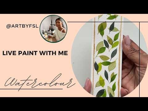 Paint With Me Live 🌿 Easy Watercolour Bookmark for Beginners (Step by Step)