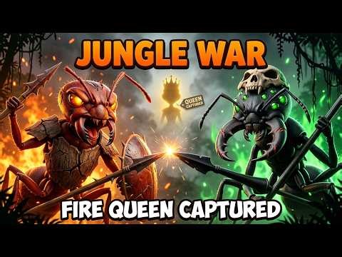 Fire Ants vs Army Ants — Jungle War | Queen Captured (Epic 3D Battle)