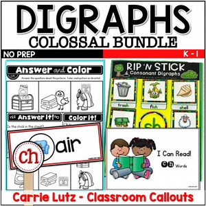 Consonant Digraphs: Centers, Stations & Practice Pages – HUGE Bundle