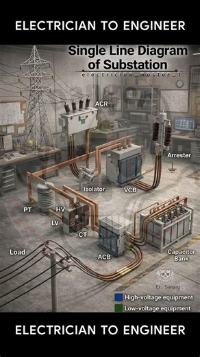 Substation Single Line Diagram (SLD) Explained! ⚡ Components ki Poori Jankari