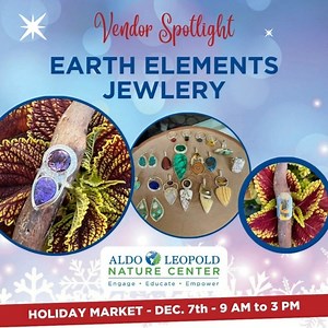 Who’s counting down to the Aldo Leopold Nature Center’s Holiday Market? Only 7 days left to shop local, sustainable goods! 📅 Sunday, December 7th | 9 AM – 3 PM Explore the creativity of talented artists and jewelry makers in a cozy, festive atmosphere. You’ll find: 🎨Wisconsin-inspired watercolor paintings 💍 Handcrafted jewelry with precious stones ✨ Handmade mosaics & glass sculptures …and much more! Learn more about this event: https://www.facebook.com/events/32465982976348487 #BuyLocal #Buy