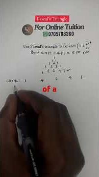Binomial expansion using Pascal's Triangle #binomialexpansion #maths