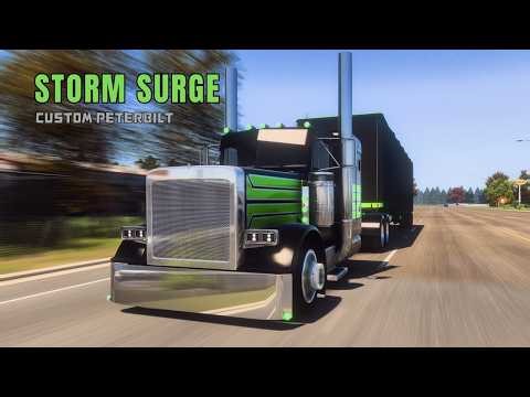 "Storm Surge" Custom Peterbilt - Owner Operator - CAT Power - Jake Brake - American Truck Simulator