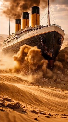 Impossible Footage: Titanic vs Egyptian Pyramids in Desert