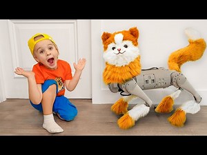 Kids want to have a pet and play with robo cat - Videos For Kids