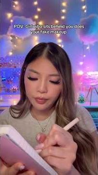 Girl who sits behind you does your fake makeup 💄 #asmr