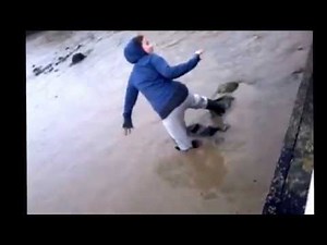 Girl gets stuck in mud! Hilarious!