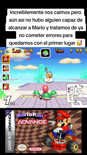 Mario y la tercera pista de la copa champiñón en Mario Kart R Advance. #mariokartsupercircuit