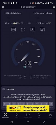 Test speed internet telkom