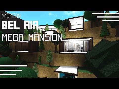 Modern Bel Air Mega Mansion [EXTERIOR SPEEDBUILD] - Bloxburg Speedbuild