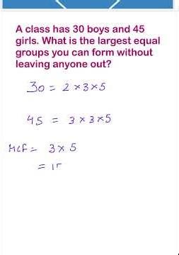 HCF Word Problem for Class 5 | Largest Equal Groups Trick | Easy Factorisation Method