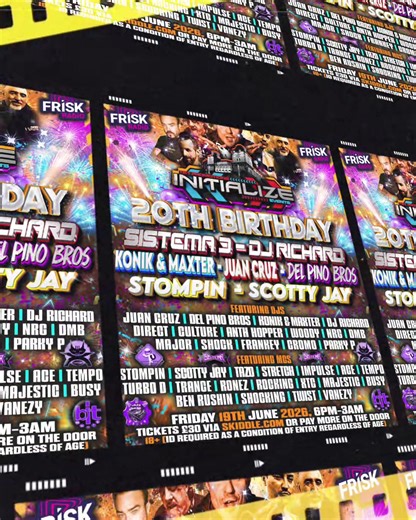 INITIALIZE - 20th BIRTHDAY CELEBRATIONS 🎉🥳 THE MIDDLESBROUGH EMPIRE 🏰🏰 ACROSS 2 ROOMS - 27 DJ’s - 36 MC’s 🎛️🎙️ FRIDAY 19th JUNE - 6pm - 3am 🗓️⏰ NO DRESS CODE - DRESS TO DANCE 🩳🕶️ ~~~~~~~~~~~~~~~~~~~~~~~~~~~~~~~~~~~~ ✈️ ALL THE WAY FROM SPAIN WE HAVE ✈️ 🇪🇸 SISTEMA 3 - DJ RICHARD 🇪🇸 (To The House beat - Mania - Jumpin) 🇪🇸 DJ KONIK & MAXTER 🇪🇸 (Netherworld - Network - Virthu All - Futura - Kubik) The main men behind ATLANTIS 😮‍💨 🇪🇸 DEL PINO BROS - INFINTY - DUBBING 🇪🇸 (Take M