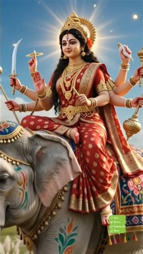🐘 Maa Durga Is Coming on an Elephant! 🌺 | Maa Aschen ❤️ Only 92 Days Left! #shorts