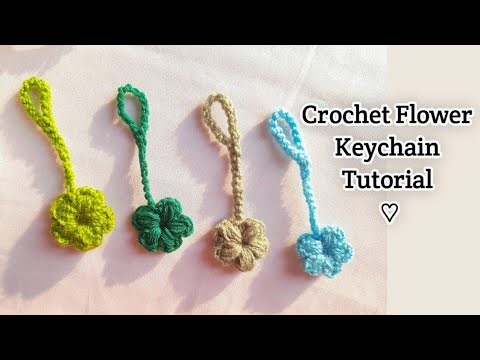 Crochet Flower Keychain Tutorial 🌸 | Easy for Beginners