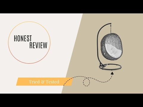 Instantly Elevates A Space-Modway Hide Wicker Rattan Outdoor Patio Porch Lounge Egg Swing Chair Set