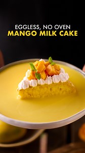 If there’s one dessert you try this mango season, let it be this Eggless Mango Milk Cake! 😍🥭 Inspired by the classic tres leches (aka 3-milk cake), this mango version is soft, moist, and full of beautiful flavours! ❤️ It’s not just easy to make, it’s a little joy you can create in your own kitchen 🥰 You just require a fry pan & you are good to go! Save this recipe, try it soon—and tell me how it turned out! ❤️ Comment “Mango” & i will share the full link in your DMs ✨ | Your Food Lab