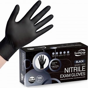 SwiftGrip Black Nitrile Gloves, Non-latex, Powder-Free Disposable Gloves for Cooking, Cleaning, Food Prep,100ct Box, Medium - Walmart.com