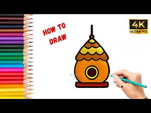 Easy Bird Cage Drawing Tutorial ✏️ || Step by Step Tutorial for Beginners 🎨 #drawing