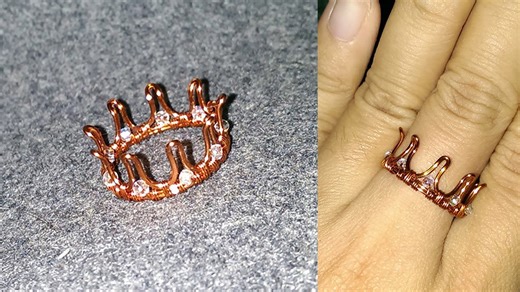 Wire crown ring - wire wrap jewelry making 41
