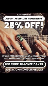 15K views · 73 reactions |  Black Friday Alert! For Black Friday, I’m offering 25% OFF membership to JustinJohnsonGuitar.com—your ultimate destination for guitar lessons, livestreams, challenges, and an ever-growing library of material. #BlackFriday #GuitarLessons #JustinJohnson #LearnGuitar #SlideGuitar #Fingerpicking #BluesGuitar #GuitarCommunity #BlackFridayDeals | Justin Johnson | Facebook