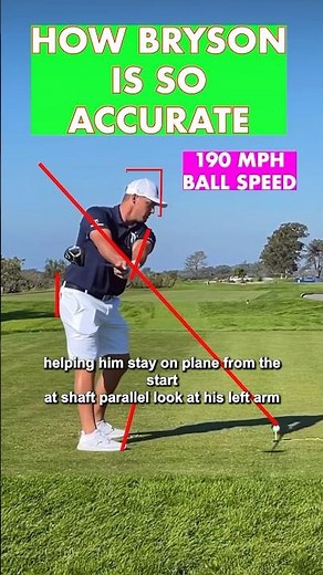 SO ACCURATE! Bryson DeChambeau Slow Motion Driver Swing Analysis (DTL) #golf #golfswing