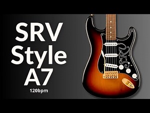Stevie Ray Vaughan Style Shuffle Blues Guitar Backing Track in A Major (A7)