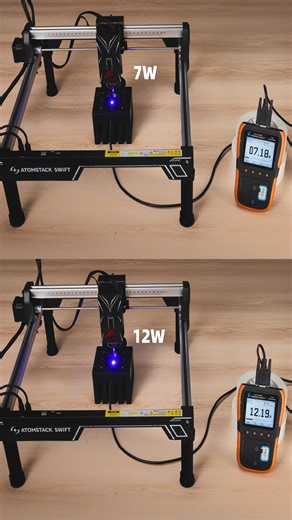 7.1K views · 23 reactions | ⚡ Swift Power Test: 12W & 7W! Same test, same setup  Which one’s your pick? #AtomStack #Swift #LaserEngraver #DIYCommunity #MakersMarket #LaserCutting #Innovation | AtomStack | Facebook