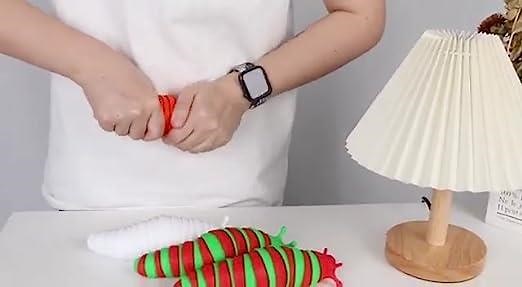 Fidget Slug Toy 3D Printed Articulated Slug Fidget Toy