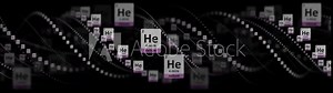 HELIUM Molecule Symbol, Chemistry Periodic Table, Animation, Background, Rendering, Loop Stock Video