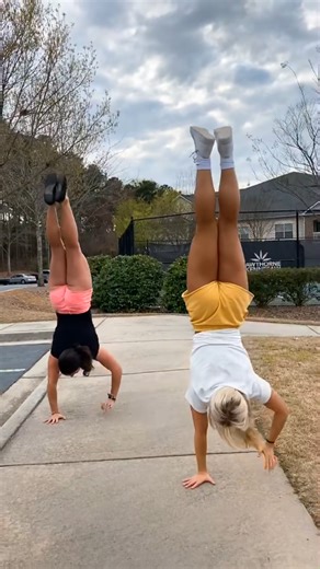 Handstand race with my best friend