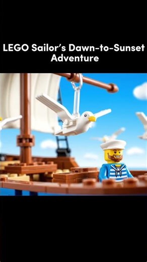 A Tiny LEGO Boat’s Epic Journey from Dawn to Sunset #lego #legostopmotion #miniatureworld