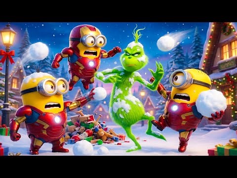 Minions in Iron Man Suits vs Grinch in Snowball Fight 😱❄️ | Funny Minions Cartoon