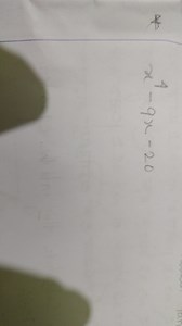 Solve the following equation:x^2 - 9x - 20 = 0... | Filo