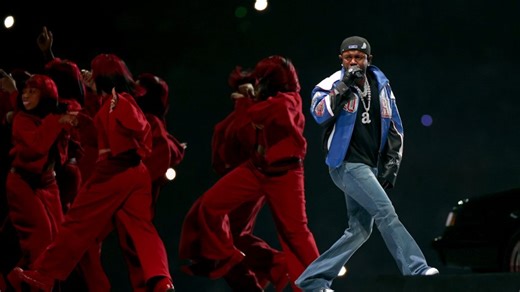 Kendrick Lamar joined by SZA at Super Bowl LIX halftime show