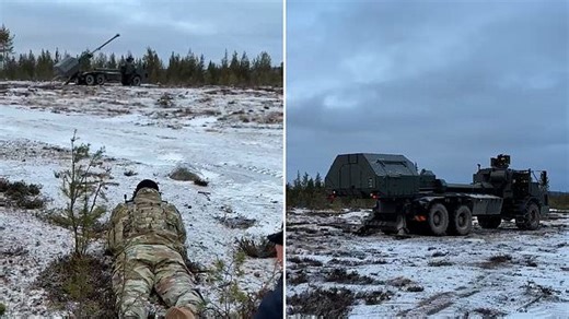 Dramatic moment an American M270 rocket battery fires missiles