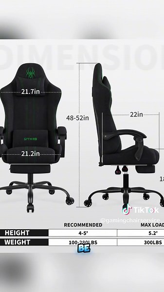 SITMOD Vedio Gaming Chair Breathable Fabric Computer Chair Comfortable Office Chairs Game Chair with Headrest and Lumbar Support,Ergonomic Video Game Chairs for Adults,360 ° -Swivel Seat