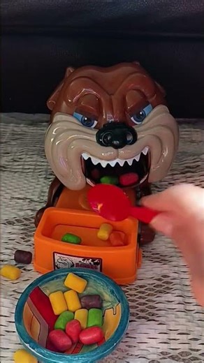 feeding colorful mini hubba Bubba skittles #asmr #shorts