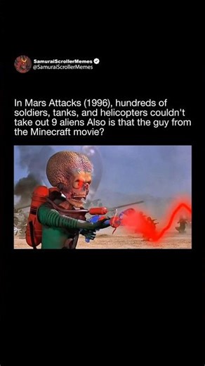 Jack Black gets obliterated by an alien army in Mars Attacks (1996)