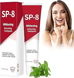 SP-8 Probiotics Whitening Toothpast - Enhanced Formula with 8 Probiotics for Teeth Whitening and Gum Health - Deep Cleaning Care Sp-8 Pasta Dental, Enamel-Safe, Fluoride-Free, Fresh Mint Flavor (1)