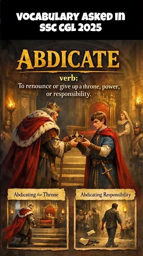 ABDICATE | SSC CGL Vocabulary 2025 #ssccgl2025 #governmentjobs