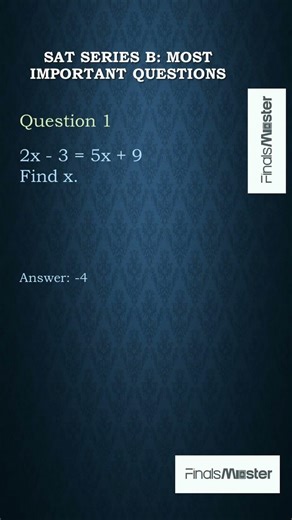 SAT SERIES B - Q1 - 20 MOST IMPORTANT SAT Math Questions - Digital SAT 2025–2026 - SAT Score Boost