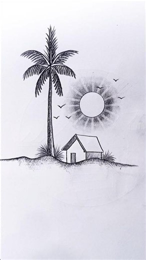 🏡 Small Hut Sketching | Easy Pencil Drawing for Beginners | Beautiful Village Scenery | YouTube